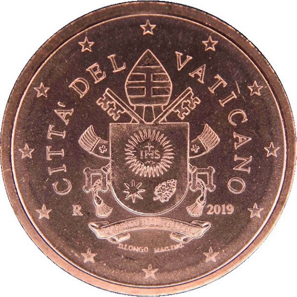 Ватикан 2 Евро цент (2019) KM#