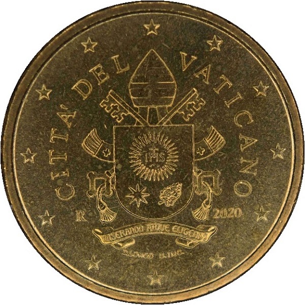 Ватикан 10 Евро цент (2020) KM#