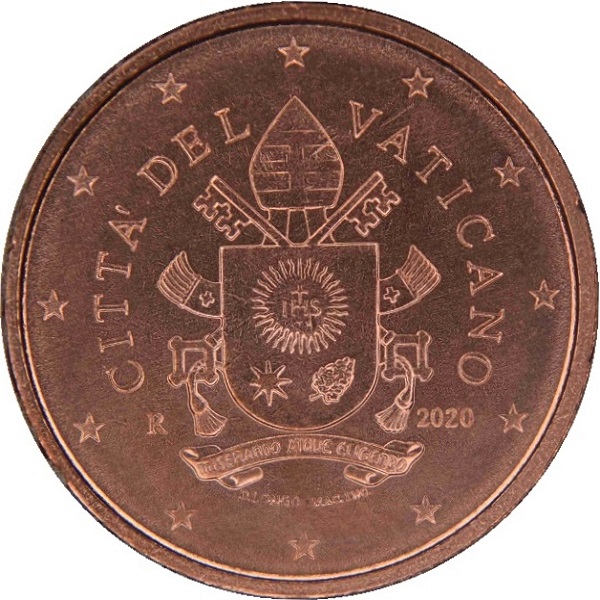 Ватикан 2 Евро цент (2020) KM#