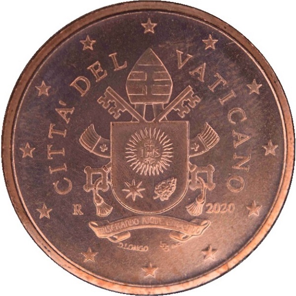 Ватикан 5 Евро цент (2020) KM#