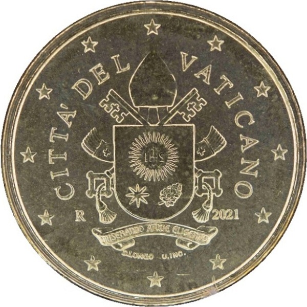Ватикан 10 Евро цент (2021) KM#