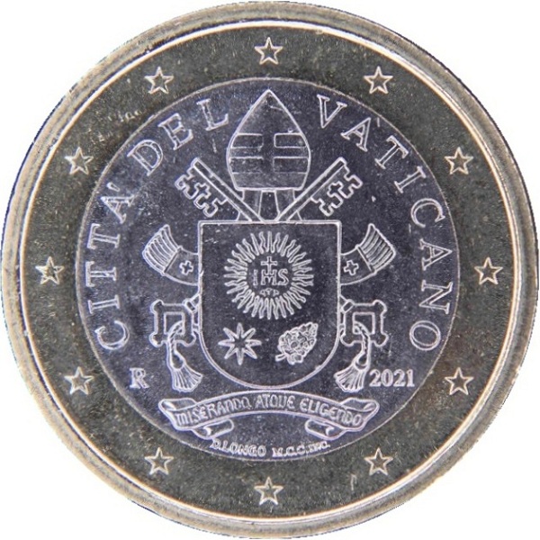 Ватикан 1 Евро (2021) KM#
