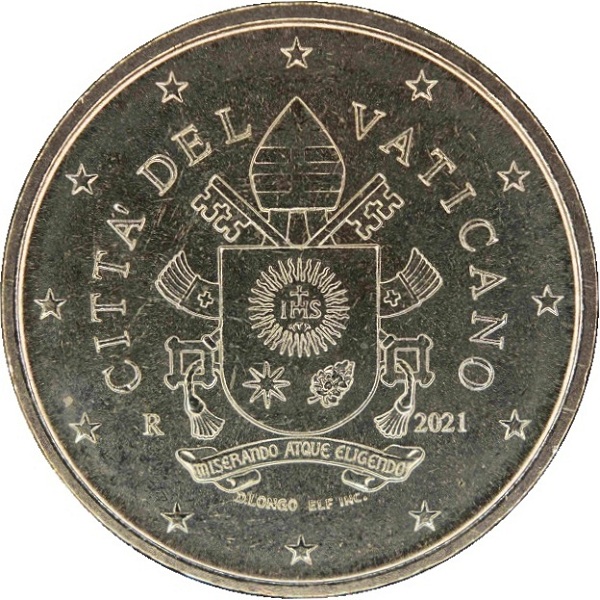 Ватикан 50 Евро цент (2021) KM#