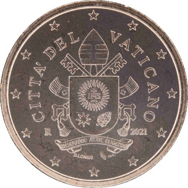 Ватикан 5 Евро цент (2021) KM#