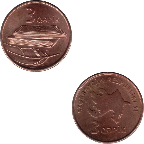 Азербайджан 3 Азербайджанских гяпика (2006) KM#