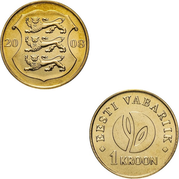 Эстония 1 Эстонская крона (2008) KM#