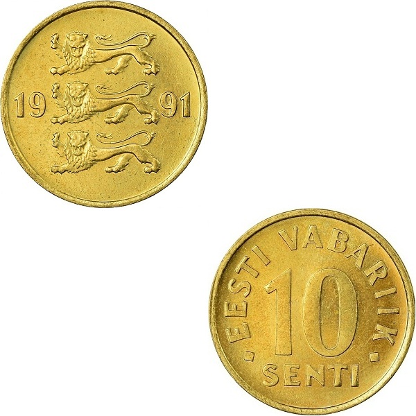 Эстония 10 Эстонских сент (1991) KM#