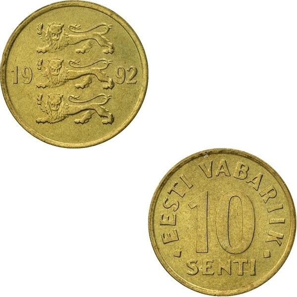 Эстония 10 Эстонских сент (1992) KM#