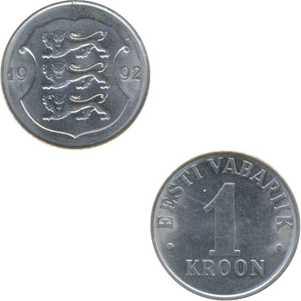 Эстония 1 Эстонская крона (1992) KM#