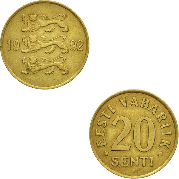 Эстония 20 Эстонских сент (1992) KM#