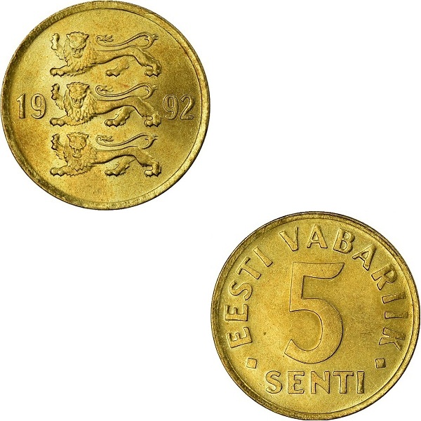 Эстониа 5 Эстонских сент (1992) KM#