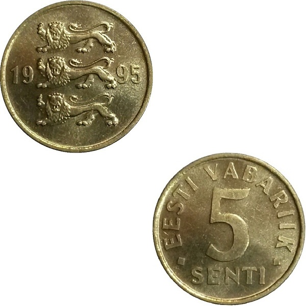 Estonia 5 Estonian senti (1995) KM#