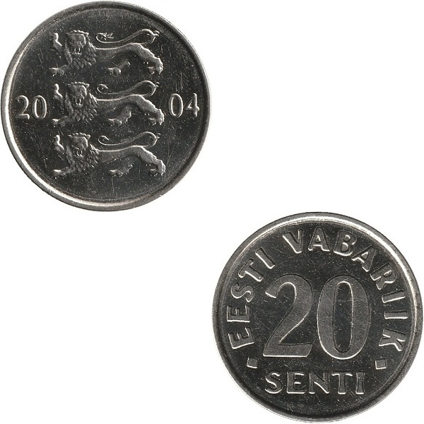 Эстония 20 Эстонских сент (2004) KM#