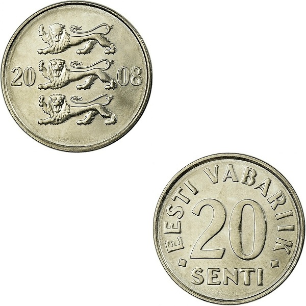Эстония 20 Эстонских сент (2008) KM#