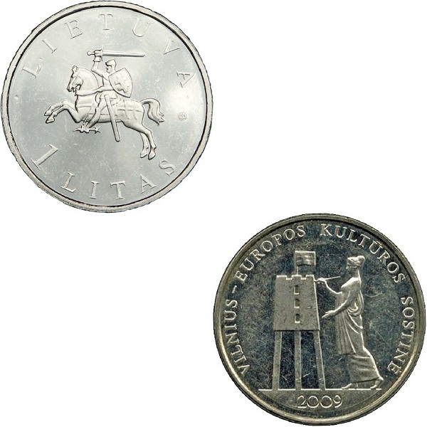 Литва 1 Литовский лит (2009) KM#