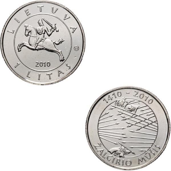 Литва 1 Литовский лит (2010) KM#