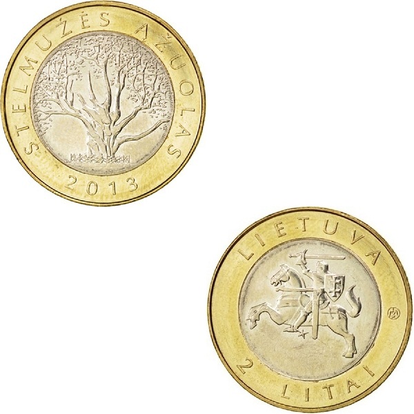 Литва 2(2) Литовских лита (2013) KM#