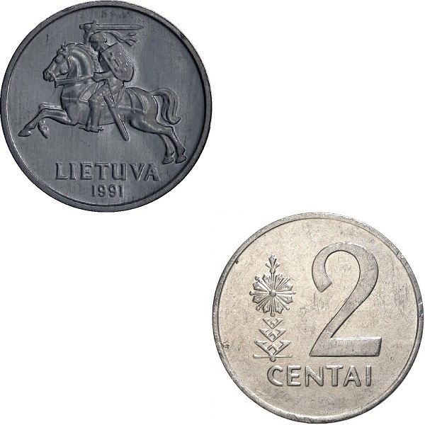 Литва 2 Литовских цент (1991) KM#