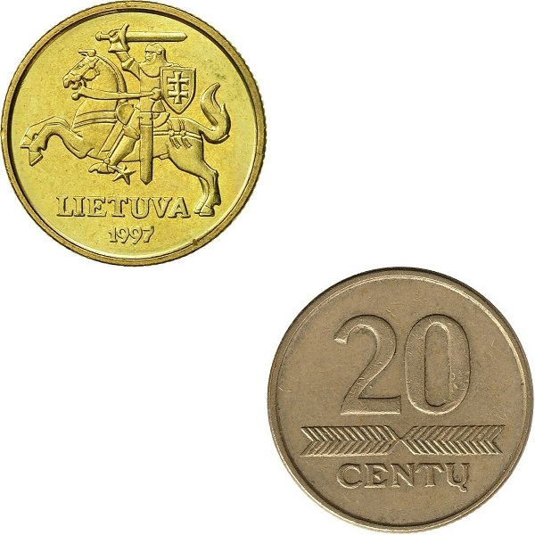 Литва 20 Литовских цент (1997) KM#