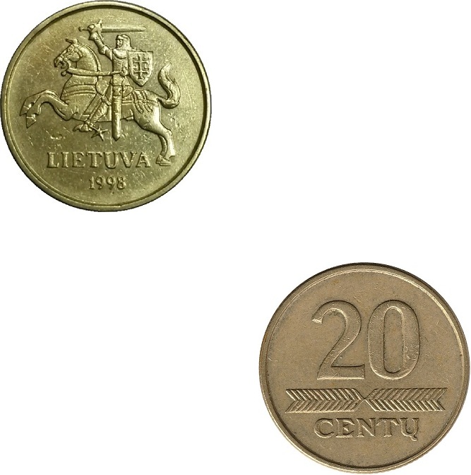 Литва 20 Литовских цент (1998) KM#