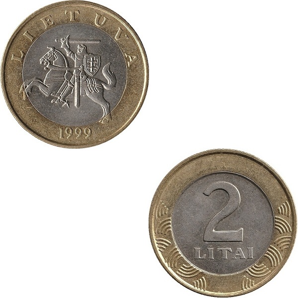 Литва 2 Литовских лит (1999) KM#