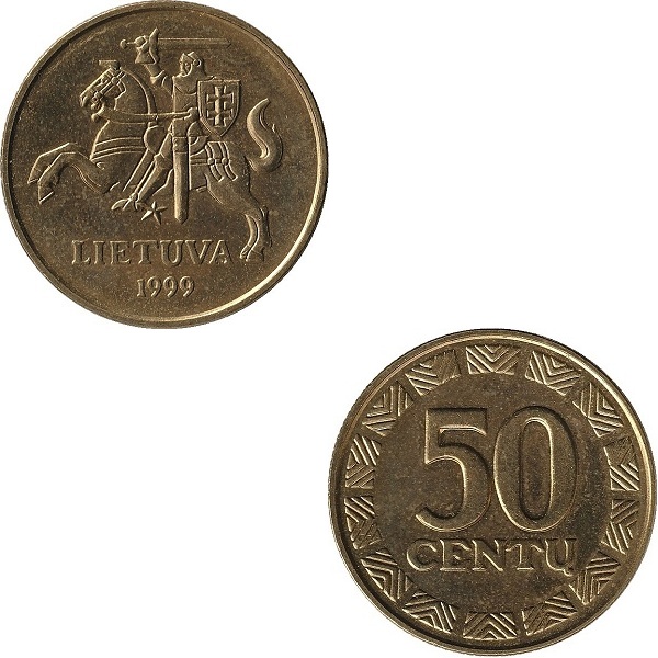 Литва 50 Литовских цент (1999) KM#