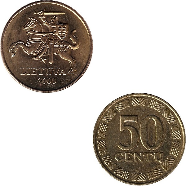 Литва 50 Литовских цент (2000) KM#