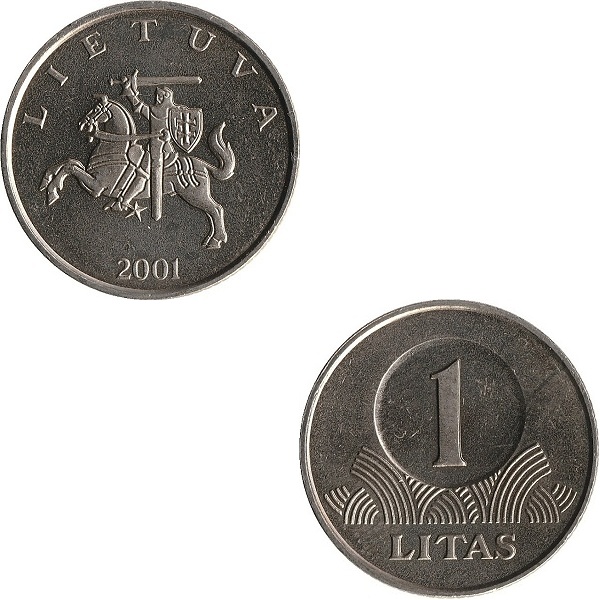 Литва 1 Литовский лит (2001) KM#