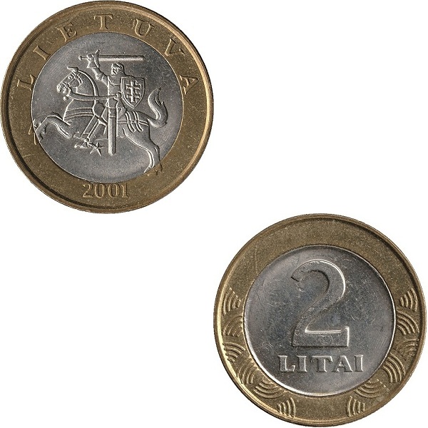 Литва 2 Литовских лита (2001) KM#