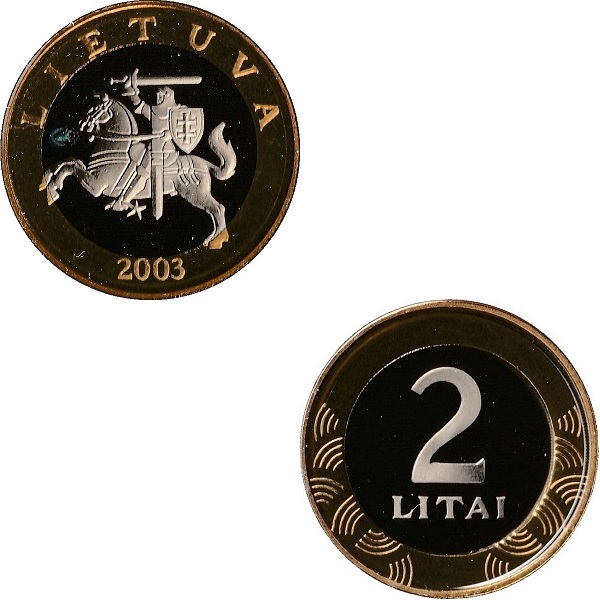 Литва 2 Литовских лит (2003) KM#