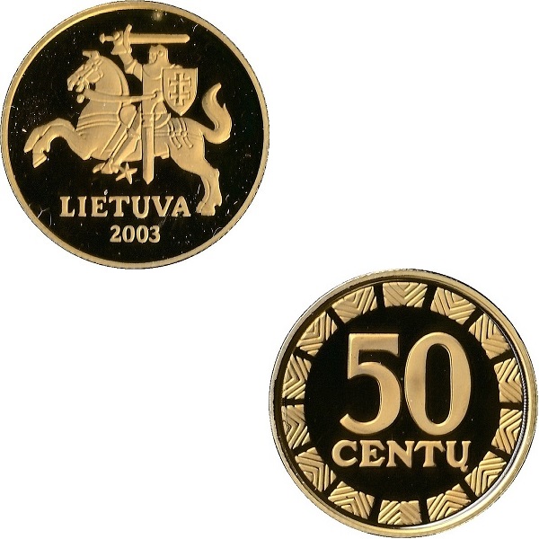 Lithuania 50 Lithuanian cents (2003) KM#