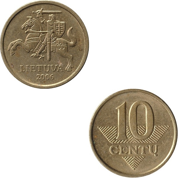 Литва 10 Литовских цент (2006) KM#