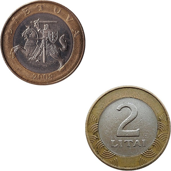 Литва 2 Литовских лит (2008) KM#