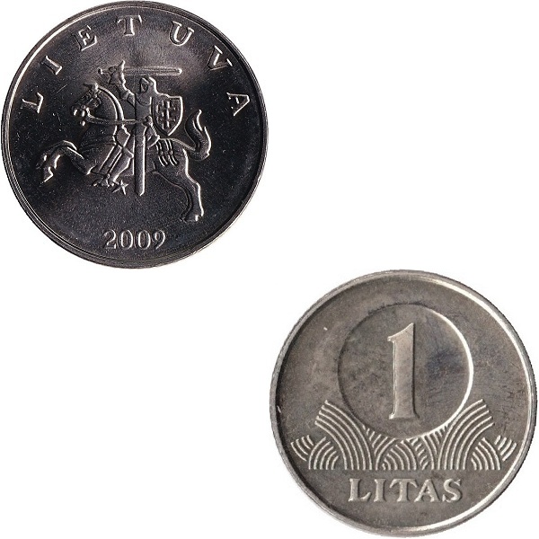 Lithuania 1 Lithuanian litas (2009) KM#