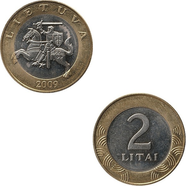 Литва 2 Литовских лит (2009) KM#