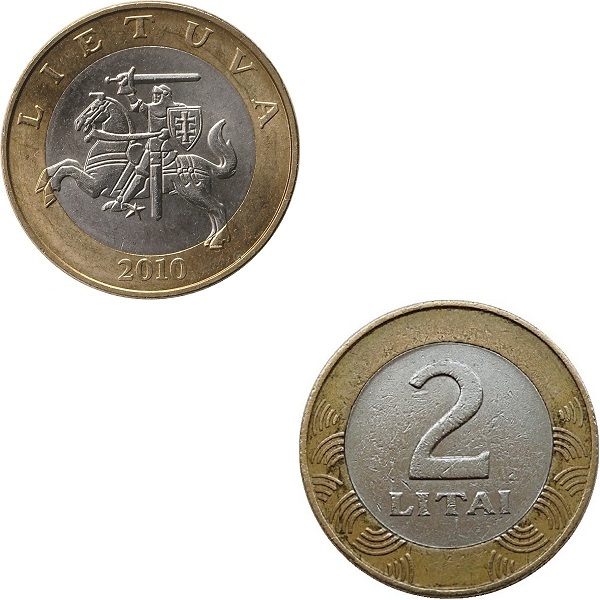 Литва 2 Литовских лит (2010) KM#