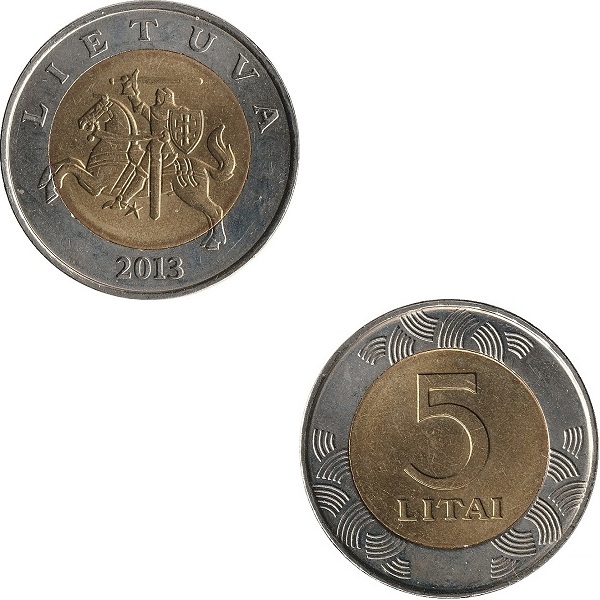 Литва 5 Литовских лит (2013) KM#