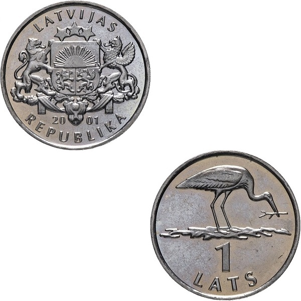 Latvia 1 Latvian lats (2001) KM#