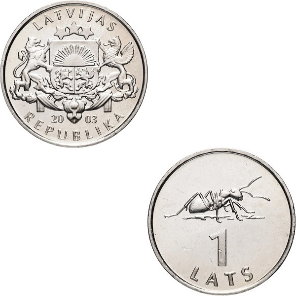 Латвия 1 Латвийский лат (2003) KM#
