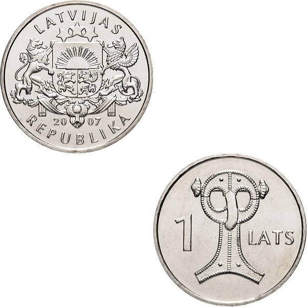 Латвия 1(1) Латвийский лат (2007) KM#