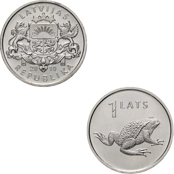 Латвия 1(1) Латвийский лат (2010) KM#
