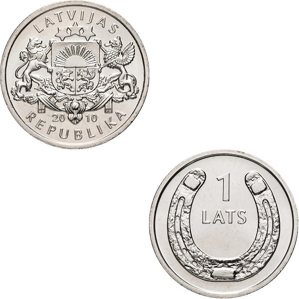 Латвия 1(3) Латвийский лат (2010) KM#