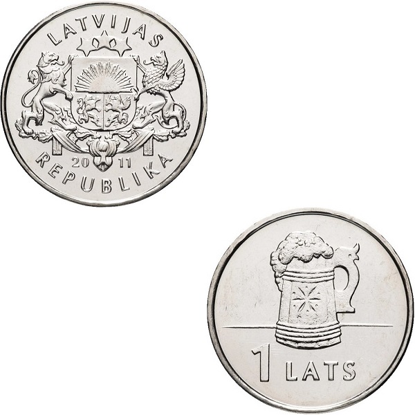 Латвия 1(1) Латвийский лат (2011) KM#