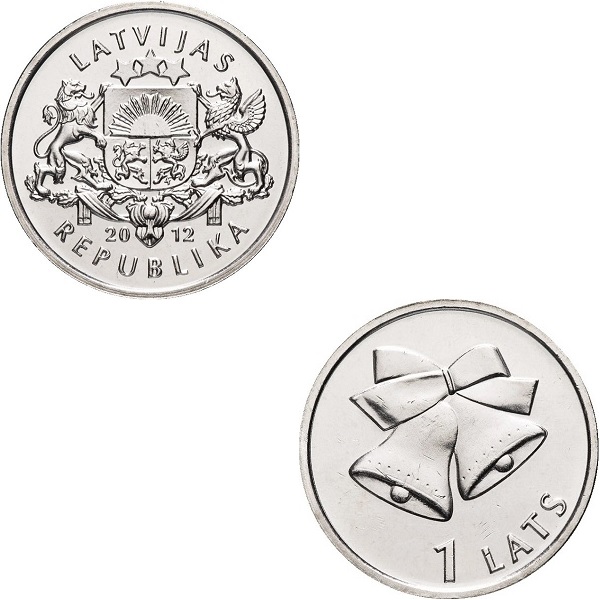 Латвия 1(2) Латвийский лат (2012) KM#