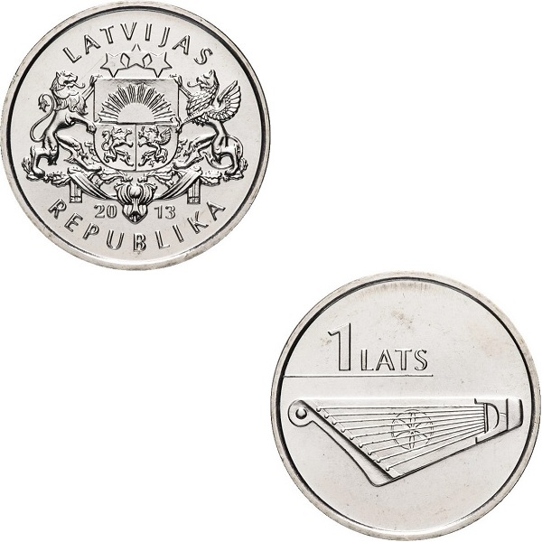Латвия 1(1) Латвийский лат (2013) KM#