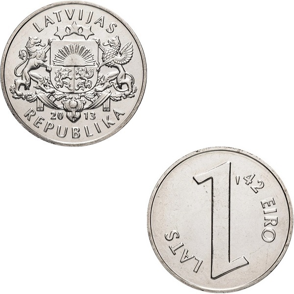 Латвия 1(2) Латвийский лат (2013) KM#