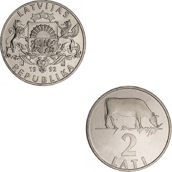 Латвия 2 Латвийских лат (1992) KM#