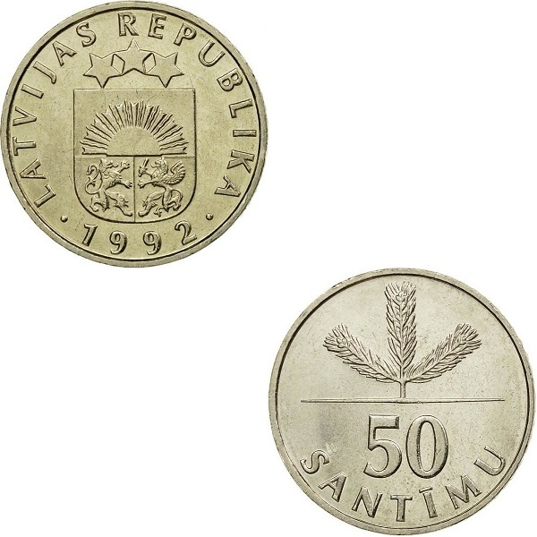 Латвия 50 Латвийских сантим (1992) KM#
