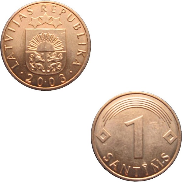 Латвия 1 Латвийский сантим (2003) KM#