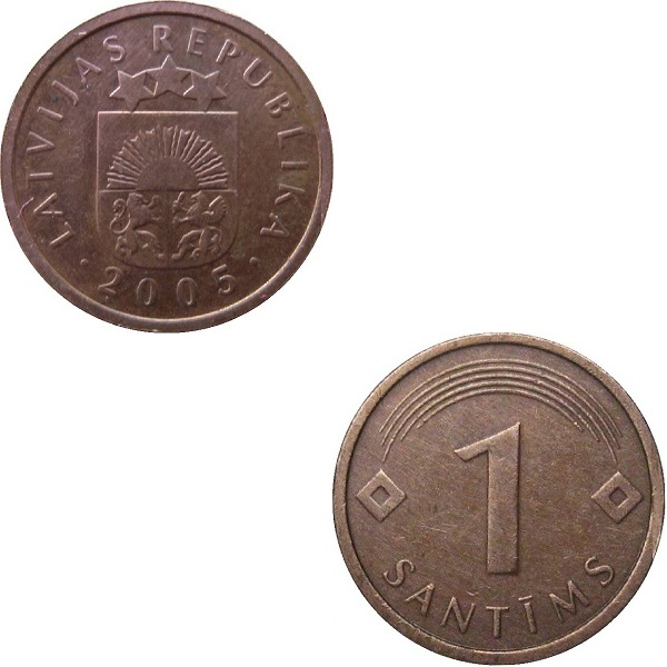 Latvia 1 Latvian santims (2005) KM#